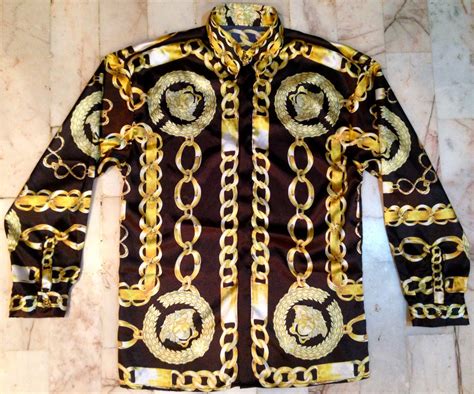 versace shirt gold chain